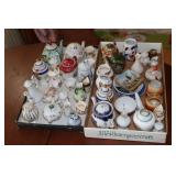 2 Box lots of miniature tea pots, creamers, sauce