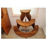 3 Tier half moon crock/display stand 36 w X 31 t