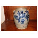 Cobalt blue and gray 1 gallon stoneware pottery