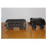 Cast iron coal tender No. 152 and a cast iron