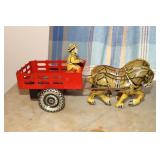 Marx Super tin litho dual horse drawn cart with