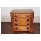 Miniature chest with 4 drawers signed Rev J. A.