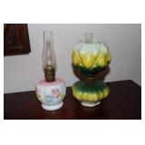 Green and yellow artichoke pattern miniature oil