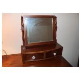 Federal mahogany bow front dresser top shaving
