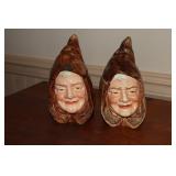 2 Majolica Bernard Bloch Monk tobacco