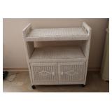 Wicker microwave/utility cart