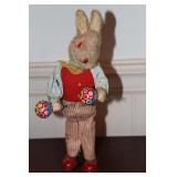 Antique wind up bunny toy with maracas (worked)