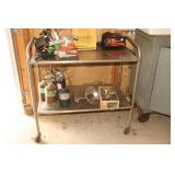Metal cart with single propane stove