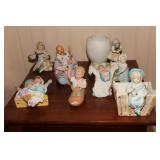 Lot - bisque girl with chick and egg style