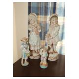 4 Porcelain bisque figurines