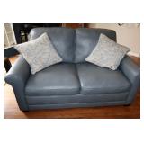 Faux leather sofa 65L with accent pillows