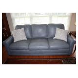 Faux leather couch 90L with accent pillows