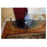 Modern glass top coffee table 46x28x20H