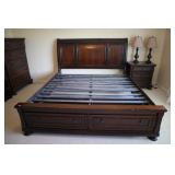 Ashley king size sleigh bed with two drawers