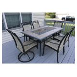 Patio table (67x40) and 6 chairs
