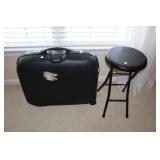 Samsonite hard suitcase and folding stool