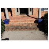 Pair of blue square planters