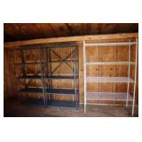 3 metal shelving units