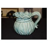 Porcelain turquoise/mint green bag pitcher