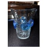 Blenko flared 7" crackle glass vase