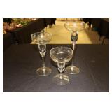 Princess House 3 piece crystal candlestick set