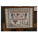 Pledge of Allegiance cross stitch sampler