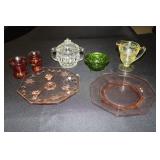 Glass lot - yellow depression creamer, Windsor