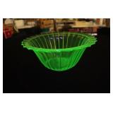 Jeanette vaseline uranium glass pinwheel bowl