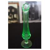 Uranium glass bud vase