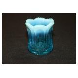 Jefferson Glass blue opalescent toothpick holder