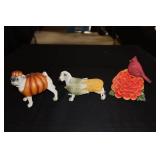 3 Ganz figurines Pumpkin dog, Corn on Cob Dog and