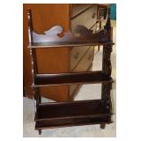 Mahogany ornate wall shelf 20x8x35H missing