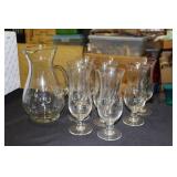 Princess House water pitcher with 8 glasses
