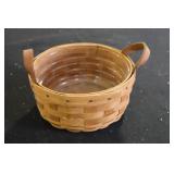 1993 Longaberger basket with leather handles and