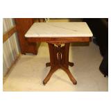 Antique Victorian Eastlake walnut marble top