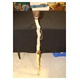 Hand carved walking stick with bear head and
