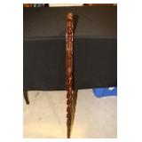 Handmade totem pole design walking stick