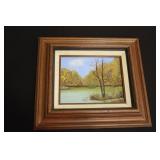 Framed Jean Staver/Stover 91 painting of water