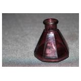 Amethyst purple inkwell or perfume bottle