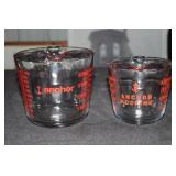 2 Anchor Hocking measuring cups - 4 cups and 2