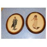 Oval frames with Pinky and Blue Boy needlepoint