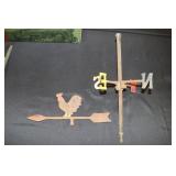 Cast iron weather vane with chicken topper