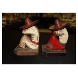 Folk art wooden Mexican bookends