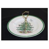 Spode Christmas Tree tidbit tray with handle