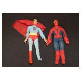 1977 Mego Spiderman and Superman figures