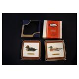 2 sets Pimpernel duck coasters in boxes