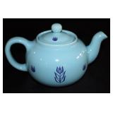 Hall China Cronin Blue Tulip tea pot