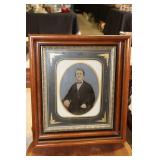 Shadowbox frame with tin type photo of John