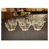 Anchor Hocking etched Laurel pattern footed