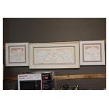 3 Iris Flower Hand Cast Paper Framed Pictures 2